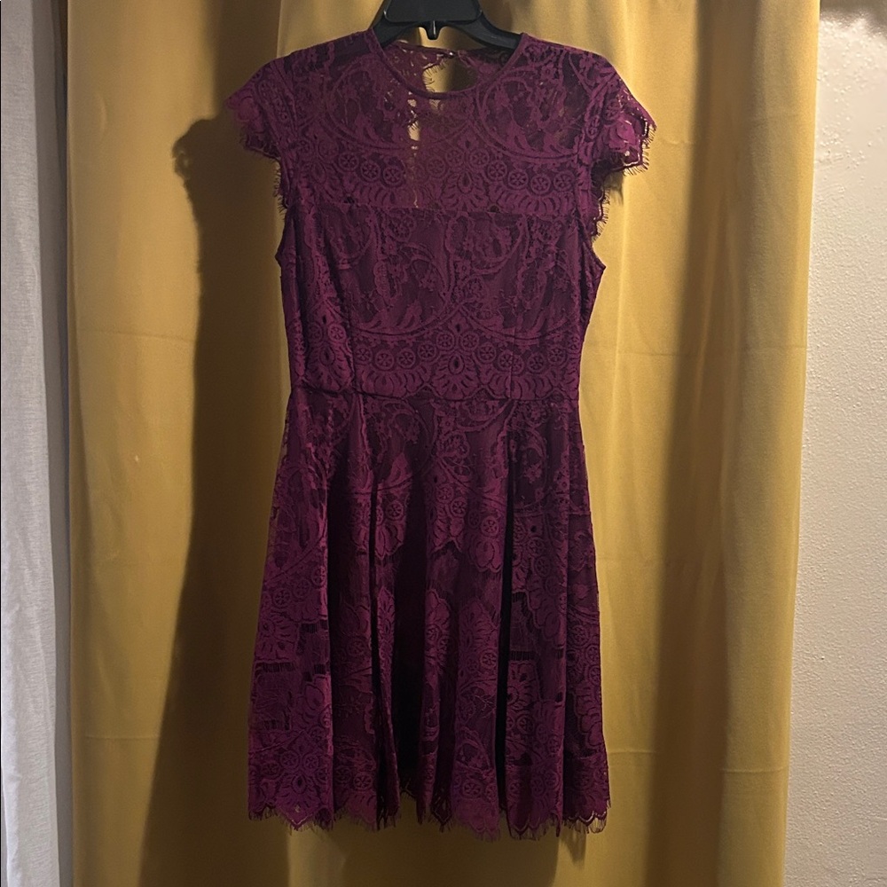 BB Dakota Lace Mini Dress in Deep Purple